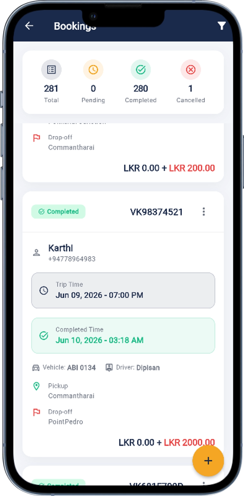 Taxi Booking Manager web interface — trip scheduling and driver assignment